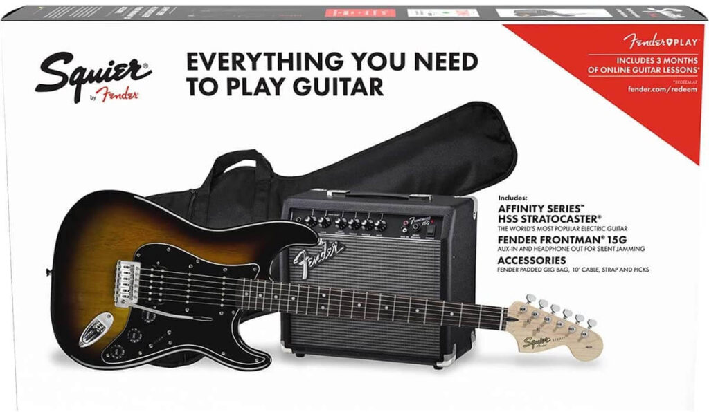 Fender Kit Squier con chitarra HSS Stratocaster serie Affinity Fender Kit Squier con chitarra HSS Stratocaster serie Affinity